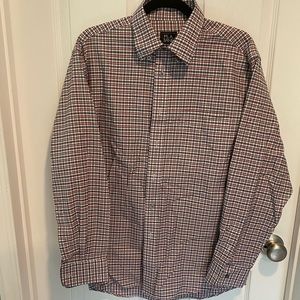 Jos. A. Bank button down traveler collection sportshirt, Red and blue plaid, M